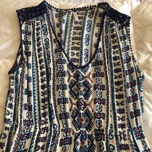 Xhiliration Aztec print maxi dress with slits